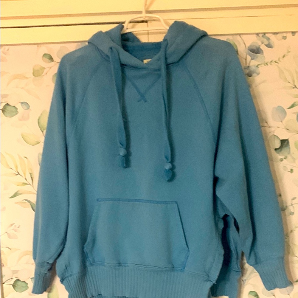 American eagle blue hoodie with wide wavy st band and cuffs